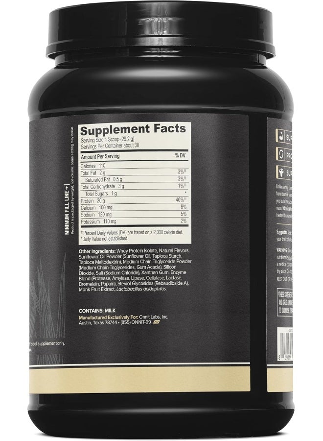 Onnit Grass Fed Whey Isolate Protein - Vanilla (30 Servings) - Image 3
