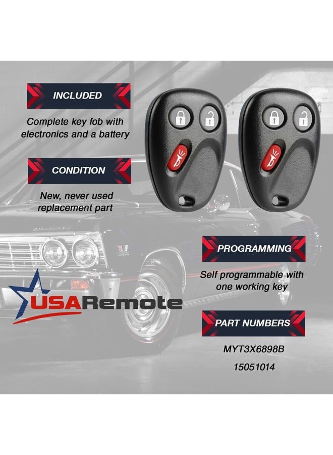 USARemote Car Key Fob Keyless Entry Remote fits Buick Rainier / Chevy Trailblazer / GMC Envoy / Isuzu Ascender / Oldsmobile Bravada (fits Part # 15008008 15008009), Set of 2 - Image 3