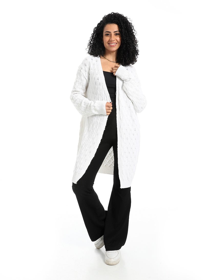 سيزار كارديجان صوف حريمي طويل مفتوح من الأمام - Image 1