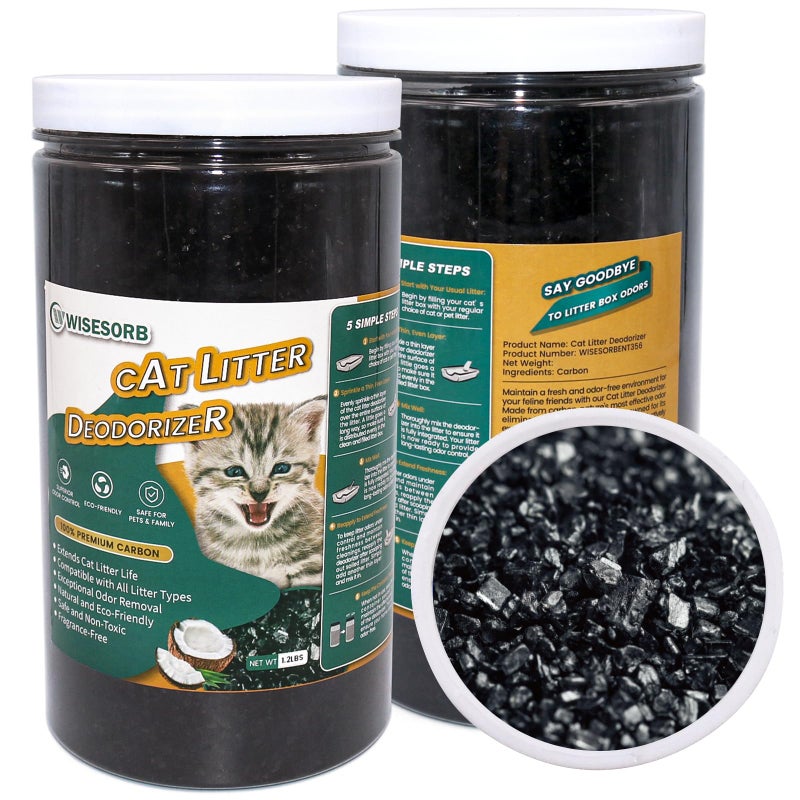 Wisesorb Cat Litter Deodorizer 1.2Lb Activated Carbon Litter Box Odor Eliminator Absorber Unscented Cat Litter Odor Control Room Deodorizer Solution for Homes with Pets - Image 1