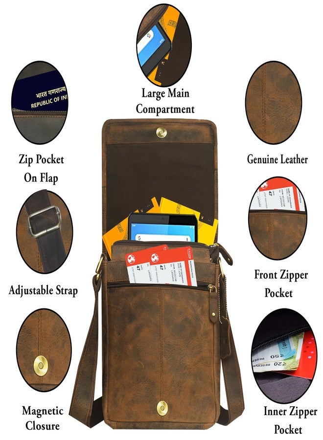 ABYS حقيبة سفر من الجلد الطبيعي من ABYS | حقيبة كروس بودي | حقيبة مراسلة للرجال والنساء - Image 5