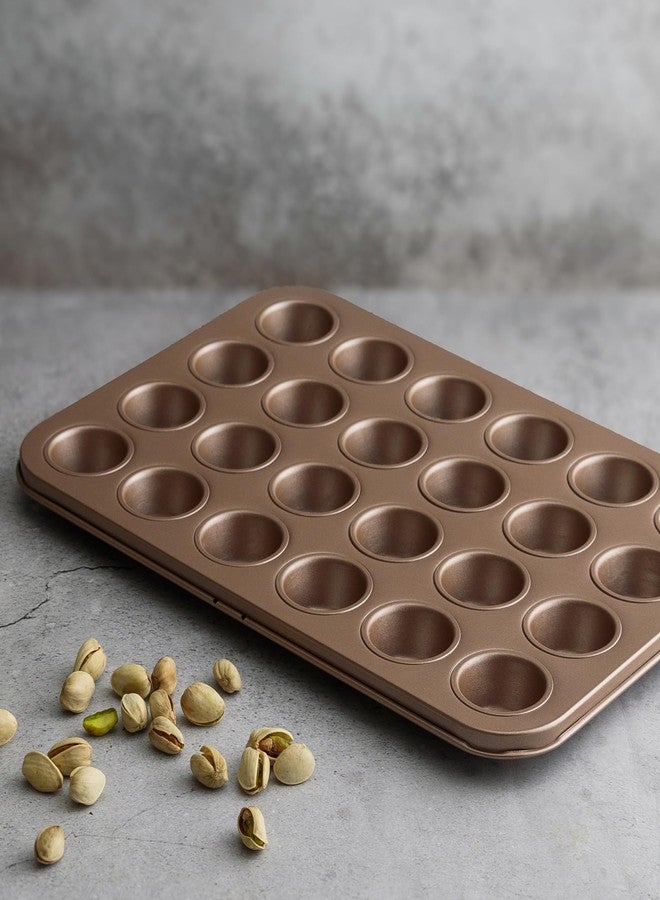 HAPPIELS Non Toxic Nonstick 24 Cup Mini Muffin Pan | PFOA BPA free Nontoxic Mini Cupcake Tin | Best Non Stick Muffin Pans | Carbon Steel Small Muffin tins | Cupcakes Bakeware Mold - Image 3