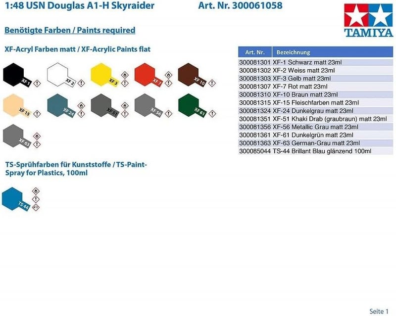 Tamiya Models Douglas A-1H Skyraider 1/48 Scale Model Kit - Image 4