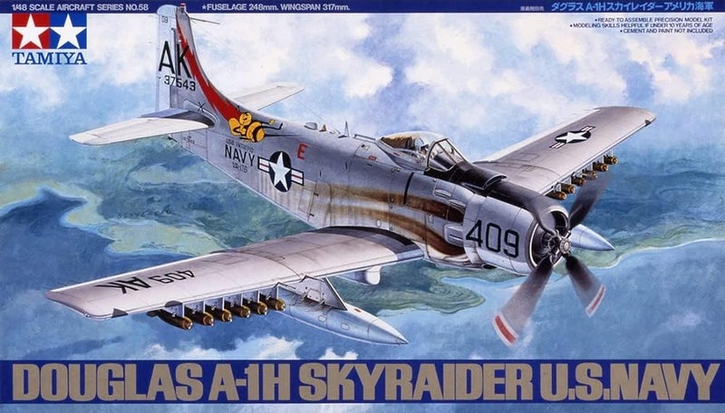 Tamiya Models Douglas A-1H Skyraider 1/48 Scale Model Kit - Image 2