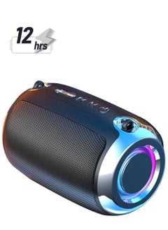 Excefore Bluetooth Speakers, Portable Wireless Speaker with Stereo Sound, 12 Hours of Playtime, Portable Speaker for Party Beach Camping, Subwoofer Surround Sound HiFi Party Speaker/2330 (Black)  - Image 1