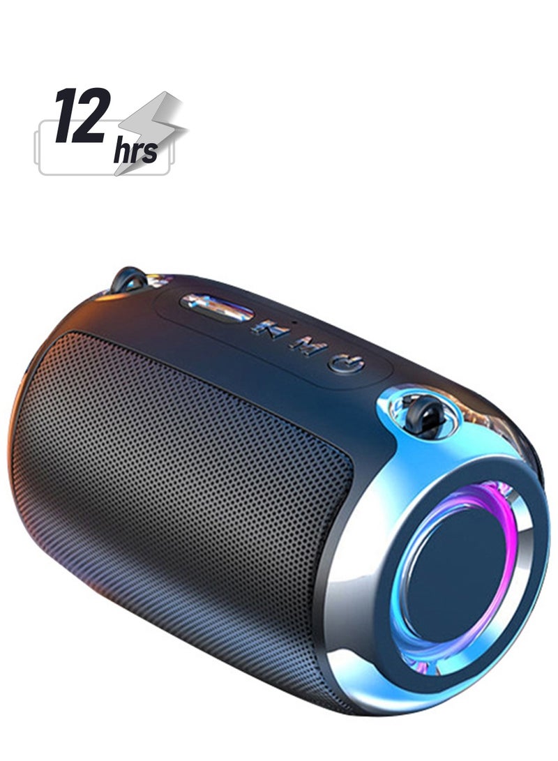 Excefore Bluetooth Speakers, Portable Wireless Speaker with Stereo Sound, 12 Hours of Playtime, Portable Speaker for Party Beach Camping, Subwoofer Surround Sound HiFi Party Speaker/2330 (Black)  - Image 1