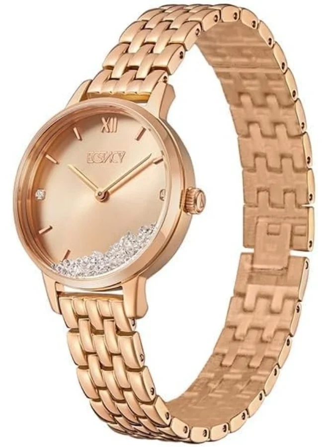 إكستاسي Ecstacy Women'S Vj20 Movement Watch, Analog Display And Stainless Steel Strap - E23505-Rbkk, Gold Metal