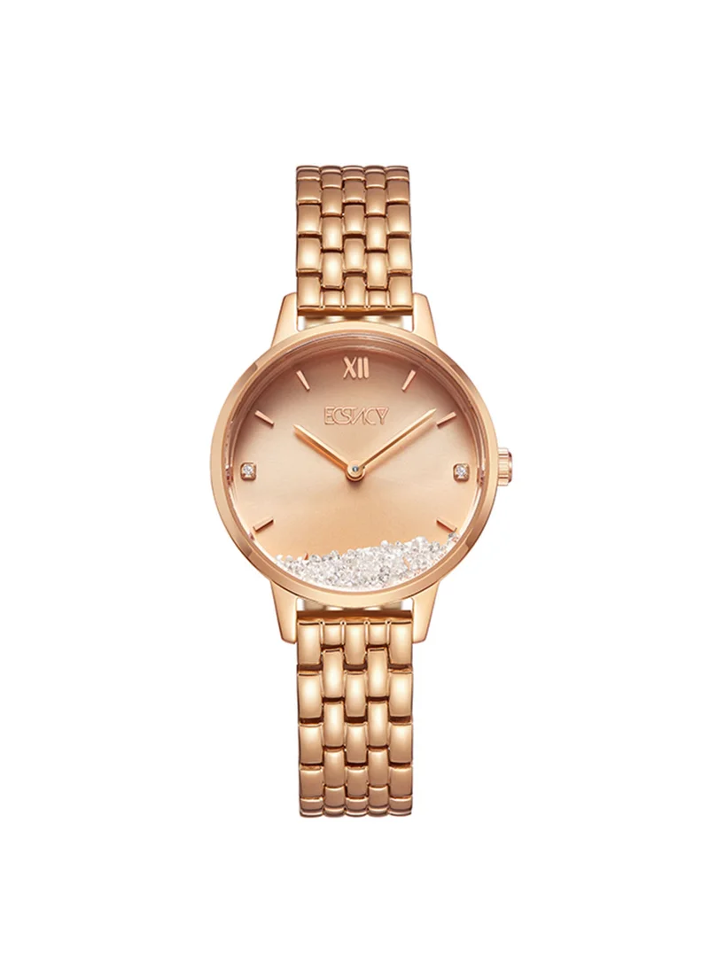 إكستاسي Women's Analog Round Shape Stainless Steel Wrist Watch E23505-RBKK - 31 Mm