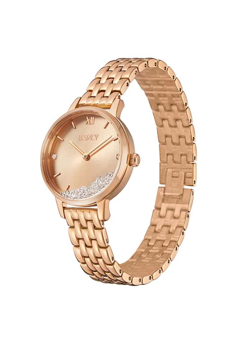 إكستاسي Women's Analog Round Shape Stainless Steel Wrist Watch E23505-RBKK - 31 Mm