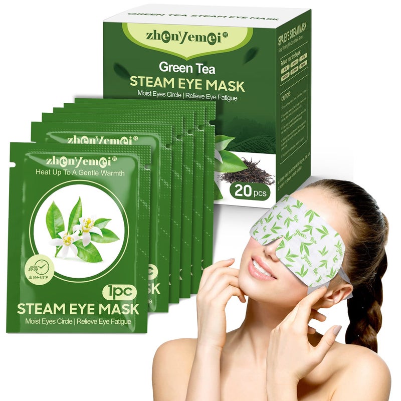 ZHENYEMEI 3D Self Heated Eye Mask for Dry Eyes with 100+ Soft Beads,Steam Eye Mask for Sleeping,Relaxation, Disposable, Spa, Travel Gifts for Women, Men 7 Packs - Image 1