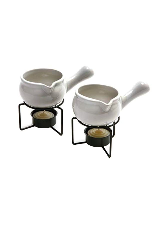 Norpro 210 Ceramic Butter Warmers, Set of 2, 1/3 cup/3 oz., White - Image 1