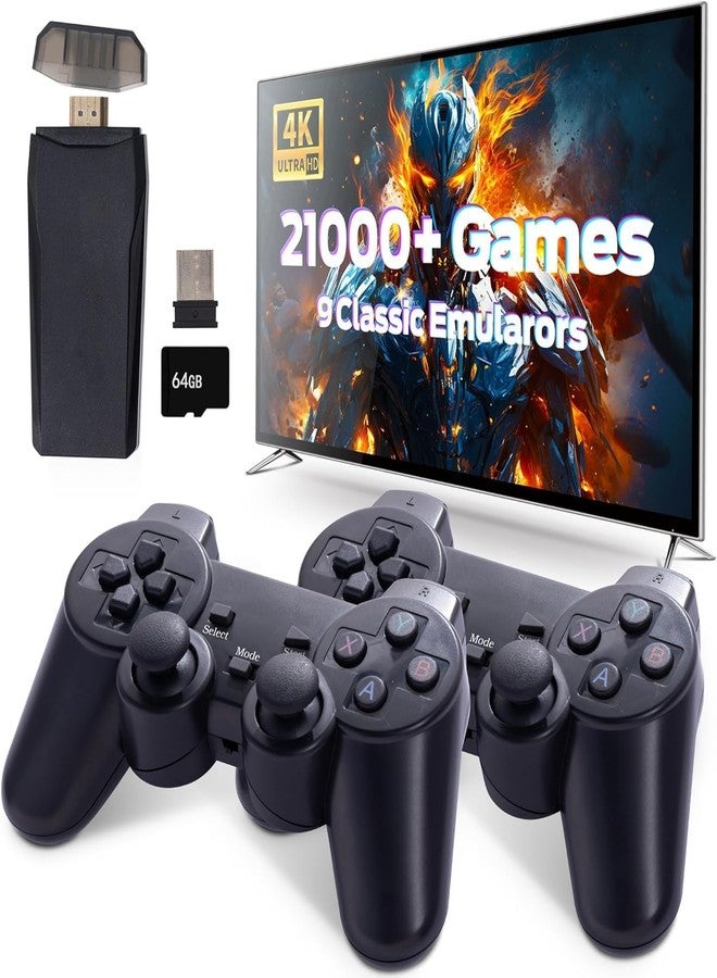SSR Retro Game Stick Plug and Play Wireless HD 1080p TV Video Game for Kids with 8 Bit Retro Built in Games HDMI Game Stick Dongle for up to 2 Players (Multicolor) - Image 1