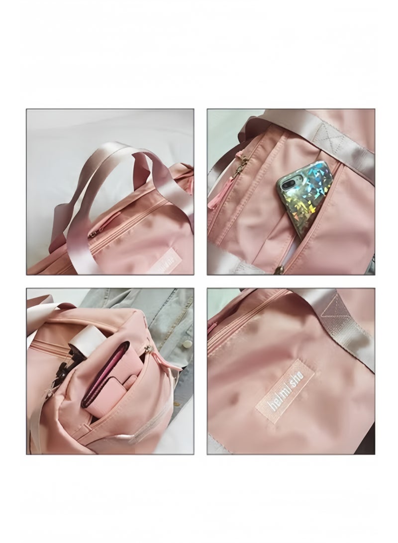 HALAMODO Women's Sports Duffel Bag Overnight Weekender Travel Bag with Wet Pocket Large Side Shoe Compartment Easy-access Front Pocket Interior Pocket and Adjustable Shoulder Strap Ideal as Gym Bag Yoga Bag - Image 4