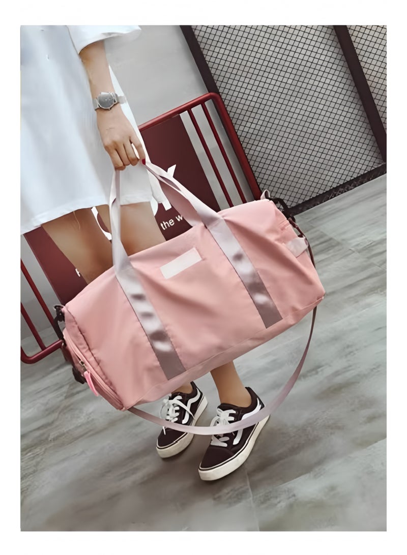 HALAMODO Women's Sports Duffel Bag Overnight Weekender Travel Bag with Wet Pocket Large Side Shoe Compartment Easy-access Front Pocket Interior Pocket and Adjustable Shoulder Strap Ideal as Gym Bag Yoga Bag - Image 5