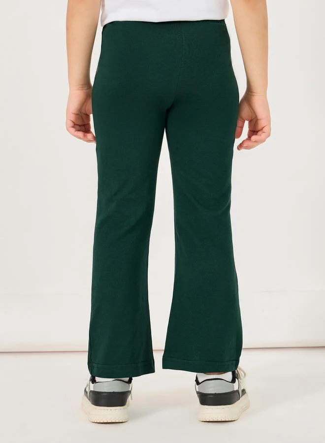Styli High Rise Flared Legging with Badge