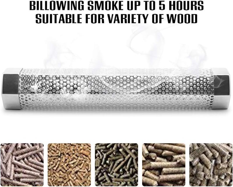 BEWAVE Pellet Smoker Tube for All Grill Electric Gas Charcoal or Smokers Hot/Cold Smoking, Free Tube Brush, 6&12 Inch - Image 5