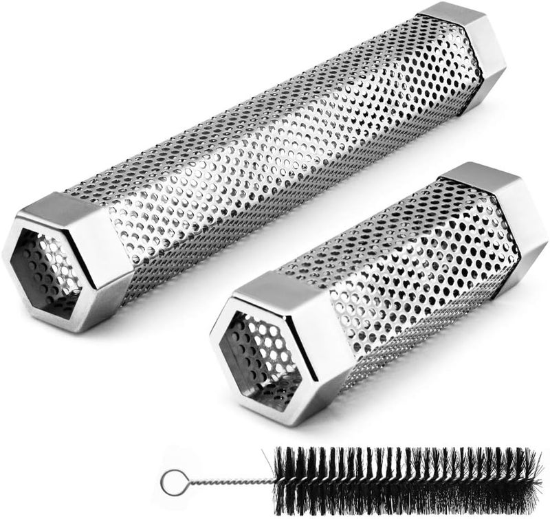 BEWAVE Pellet Smoker Tube for All Grill Electric Gas Charcoal or Smokers Hot/Cold Smoking, Free Tube Brush, 6&12 Inch - Image 1
