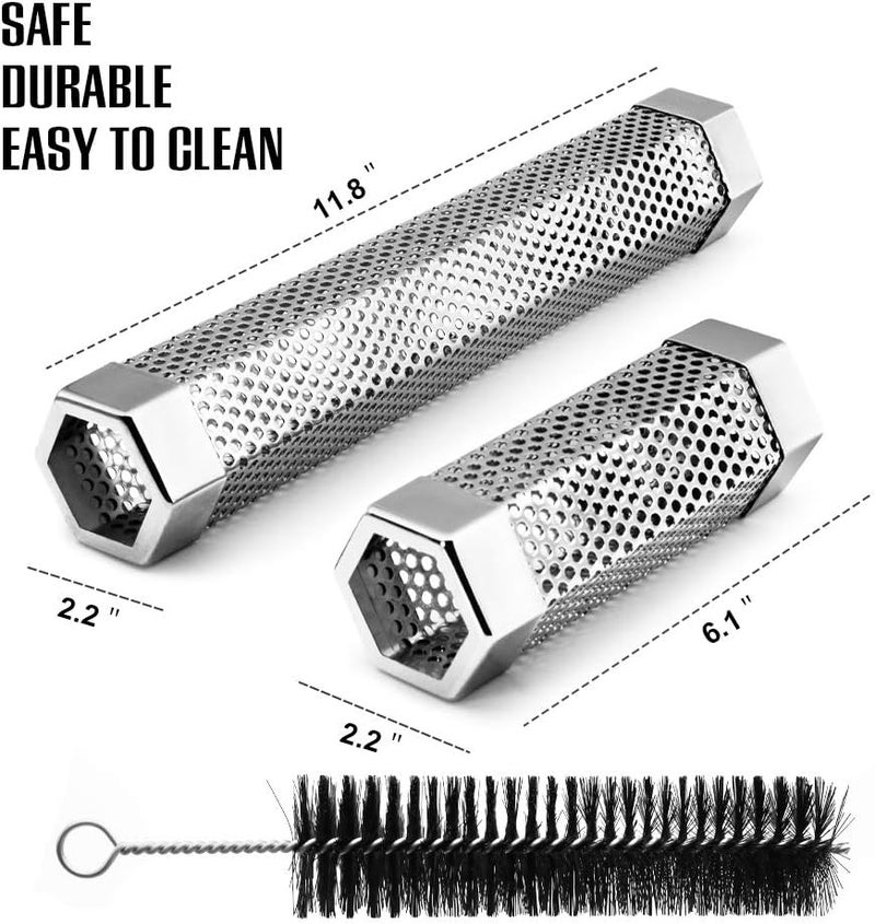 BEWAVE Pellet Smoker Tube for All Grill Electric Gas Charcoal or Smokers Hot/Cold Smoking, Free Tube Brush, 6&12 Inch - Image 3