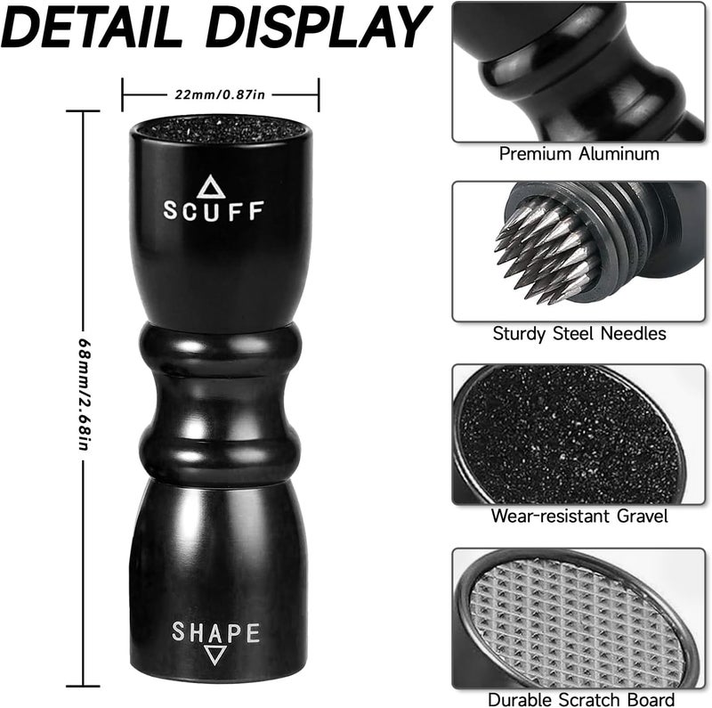 Vastarsky 3-in-1 Cue Tip Tool, Professional Pool Cue Tip Shaper, Billiard Pool Cue Accessories Tool, Scuffer, Shaper, Aerator (Black) - Image 2