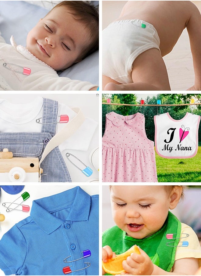 Super ZYouth - 1 Pack Baby Safety Diaper Pins, Nappy Pins with Locking Closure, Stainless Steel Baby Pins with Plastic Head for Clothes Diaper Fasteners, Random Color - Image 1