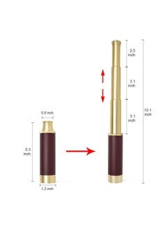 Generic Monocular Telescope for Kids & Adults Handheld Collapsible Brass Telescope 25x30 Zoomable Portable Pirate Spyglass for Cruise Ship  - Image 3