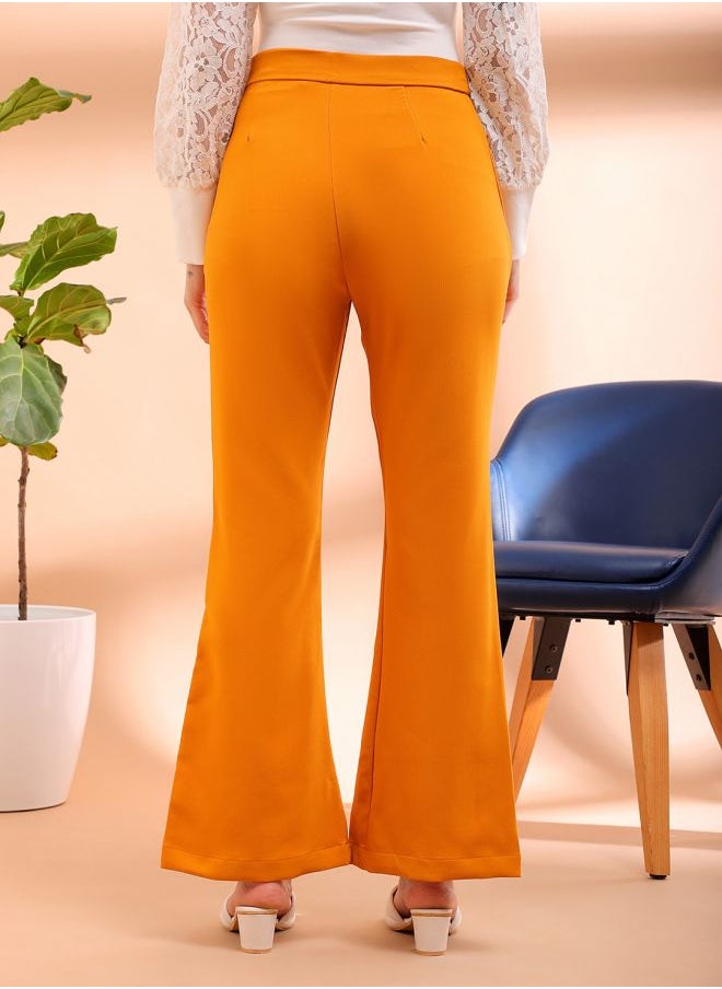 Freehand Women Flared Solid High-Rise Bootcut Pants  - Image 2