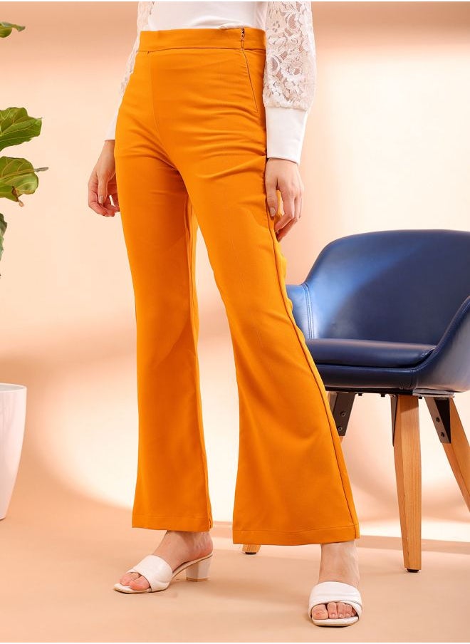 Freehand Women Flared Solid High-Rise Bootcut Pants  - Image 3