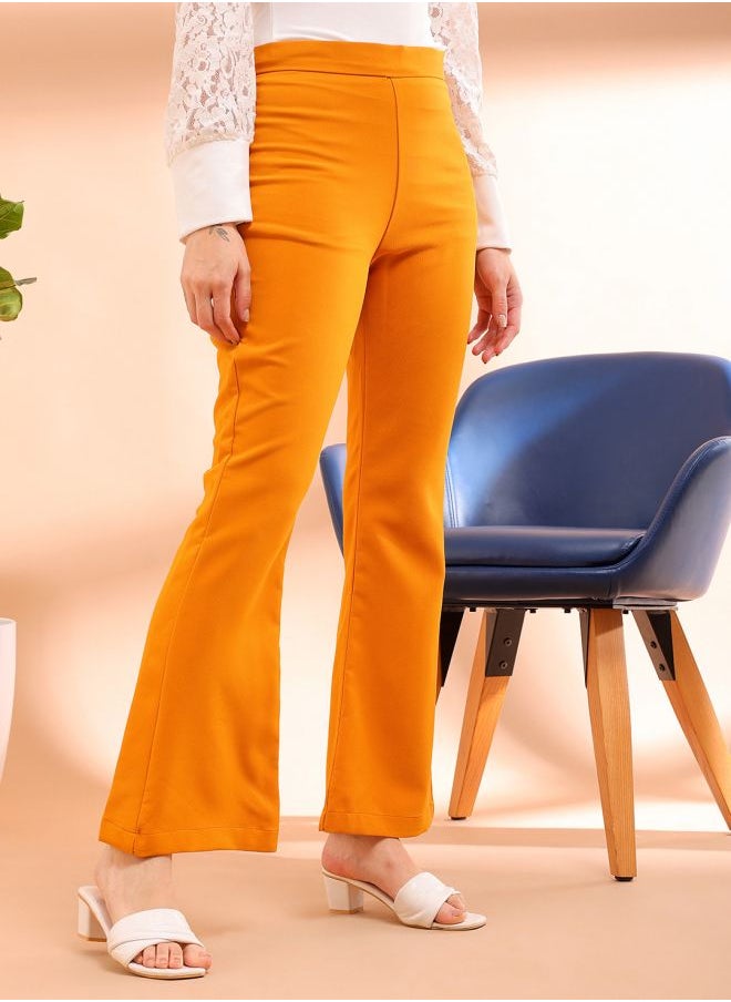 Freehand Women Flared Solid High-Rise Bootcut Pants  - Image 4