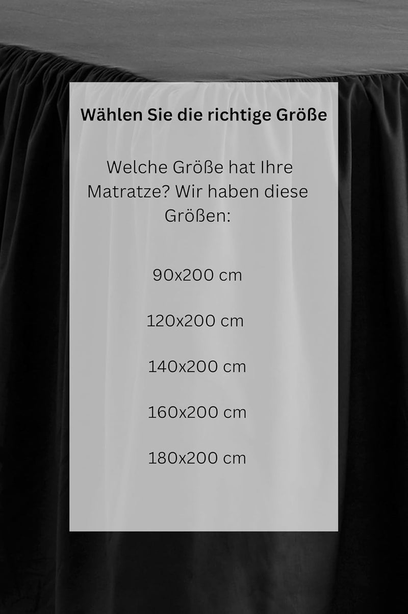 JOTEX Zack Valance Bed Skirt - 100% High Quality Organic Cotton Bed Skirt, Height 45 cm - Black, 160 x 200 cm - Image 5