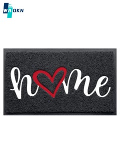 WAOKN Doormat, Outdoor & Indoor Family Welcome Mat, Heavy Duty Non-Slip Front Foot Mat for Home Entrance, Exterior Entrance, Yard, Floor, Terrace (45 cm x 75 cm, Black)  - Image 1