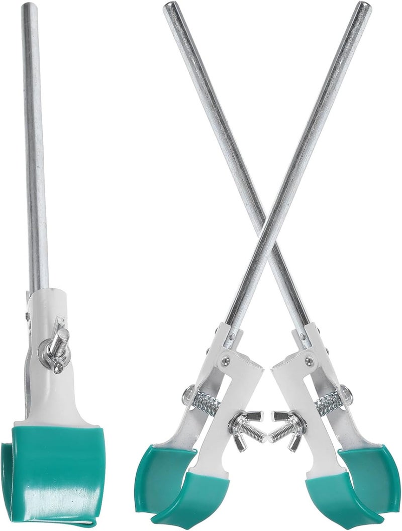 3pcs Universal Laboratory Flask Clamps Green Burette and Test Tube Holder Clips for Lab Stand Support, Adjustable Beaker round Bottom Flask Fixing Clips - Image 1