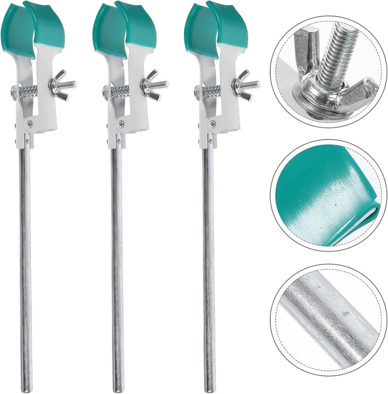 3pcs Universal Laboratory Flask Clamps Green Burette and Test Tube Holder Clips for Lab Stand Support, Adjustable Beaker round Bottom Flask Fixing Clips - Image 3