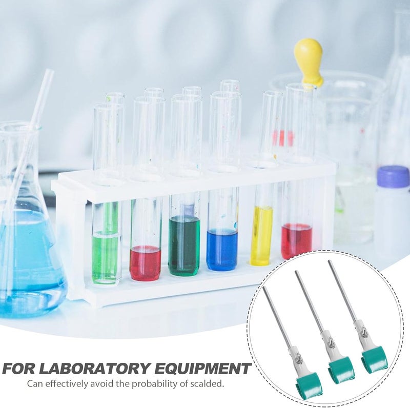3pcs Universal Laboratory Flask Clamps Green Burette and Test Tube Holder Clips for Lab Stand Support, Adjustable Beaker round Bottom Flask Fixing Clips - Image 5