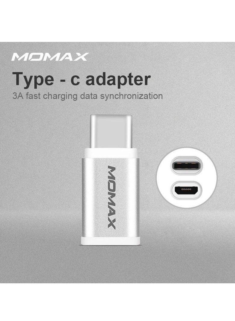 MOMAX Adapter Micro USB to Type-C - Silver - Image 3