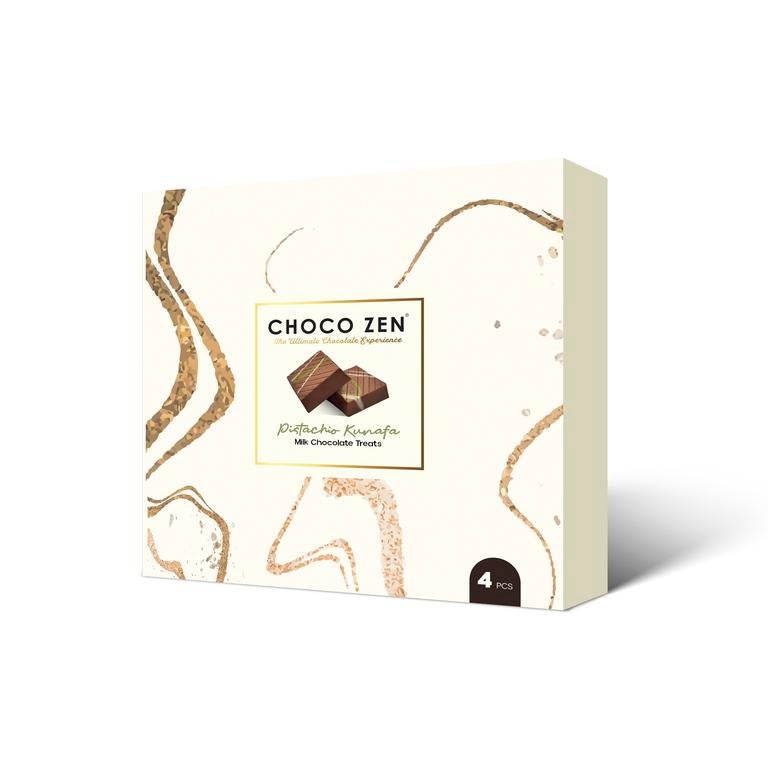 Choco Zen Premium Dubai Chocolate Pistachio Kunafa Treats (Milk Chocolate -72g /4 Pieces) – Luxury Middle Dessert, Treats with Creamy Pistachio & Wrapped in Kunafa Flakes, Arabic Sweet & Gift - Image 3