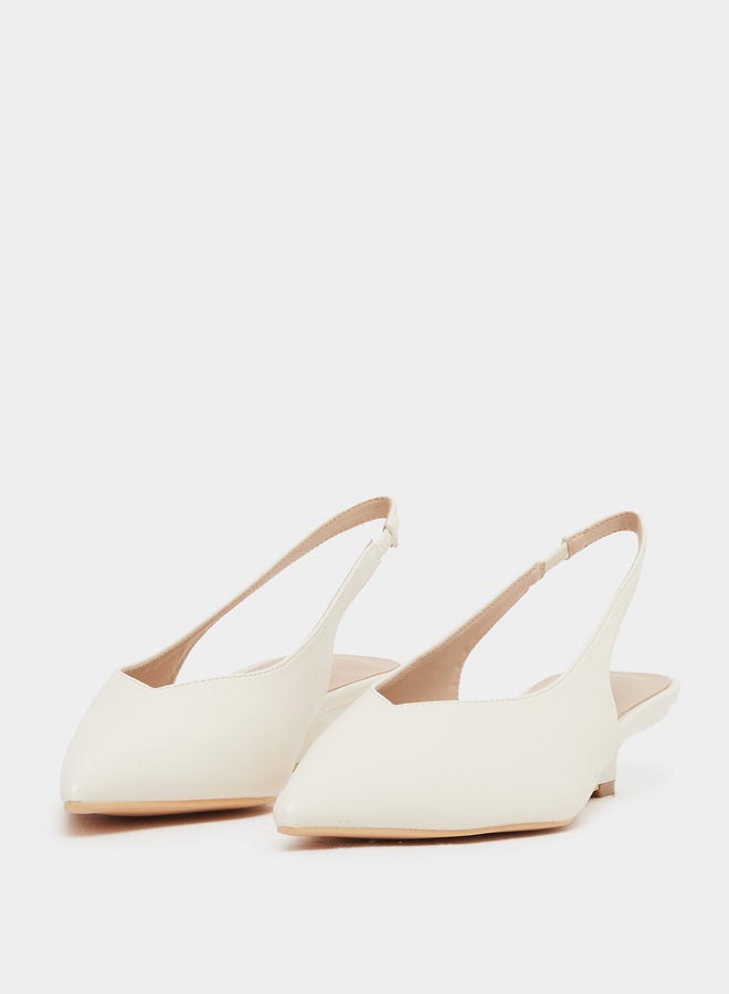 Styli Plain Low Wedge Heel Slingback Shoes  - Image 2