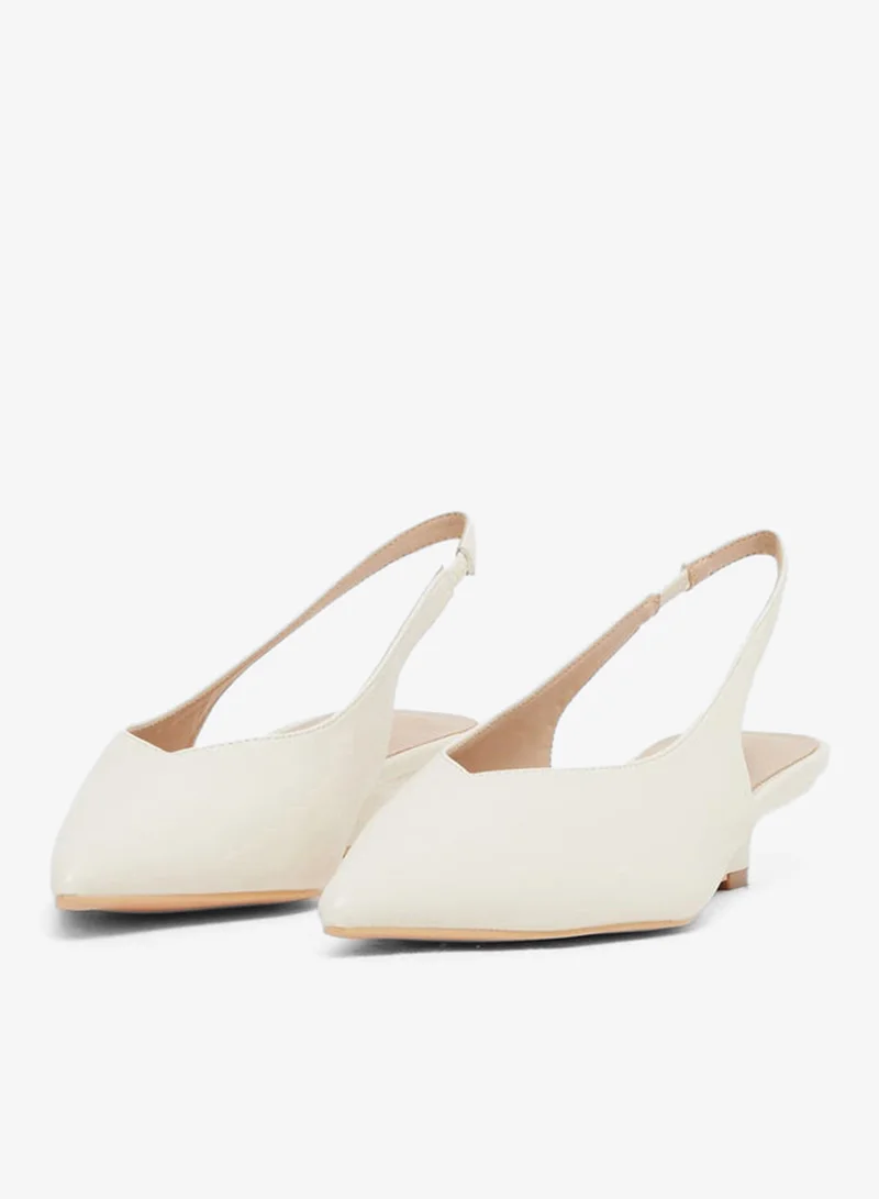 Styli Plain Low Wedge Heel Slingback Shoes