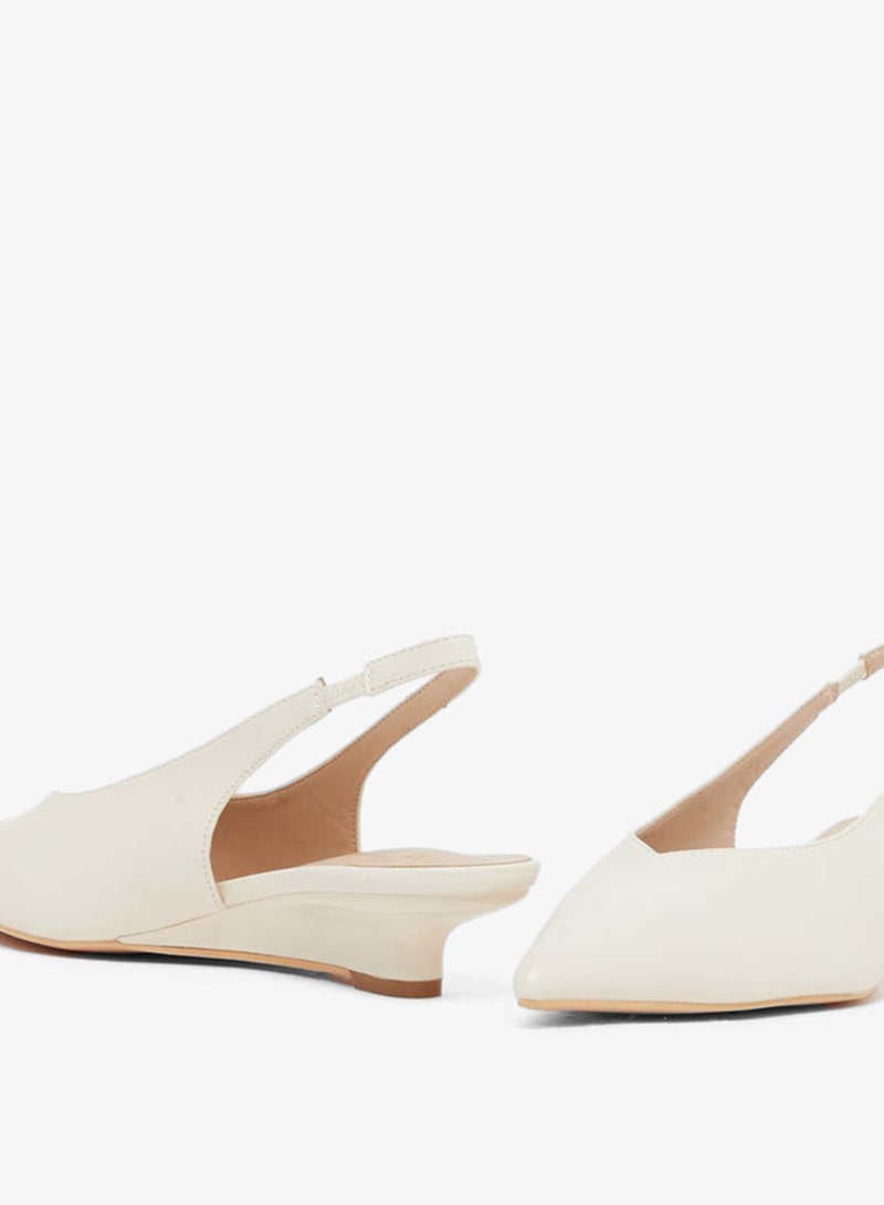 Styli Plain Low Wedge Heel Slingback Shoes - Image 3