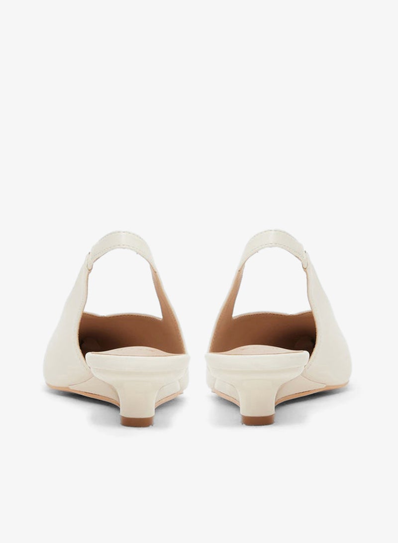 Styli Plain Low Wedge Heel Slingback Shoes - Image 4