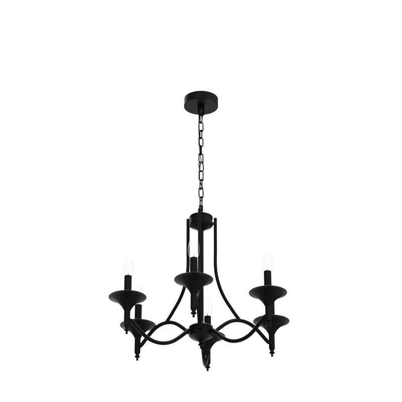 Pretoy Black Farmhouse Chandelier Iron Chandeliers for Dining Room Light Fixture 6-Light Rustic Industrial Hanging Pendant Light for Kitchen Island Foyer Living Room Bedroom - Image 4