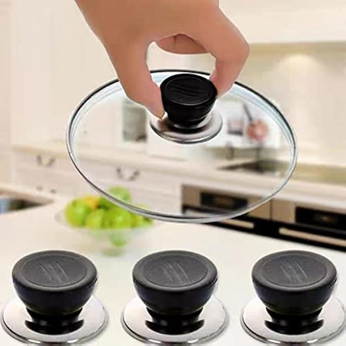 MAKINGTEC Universal Pot Lid Knob Stainless Steel Heat Resistant Replacement Spare Lid Round Handle Lid Accessory Handle Suitable For Cookware Lid Knob Handle Repair And Replacement 6 Pcs - Image 4