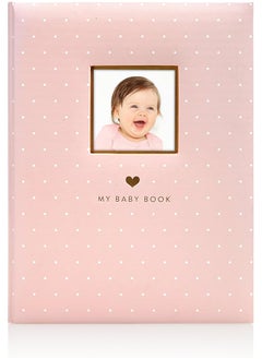 pearhead Little Blossoms Baby Keepsake Book Baby Photo Album Baby Girl Memory Book Pink Polka Dot  - Image 1