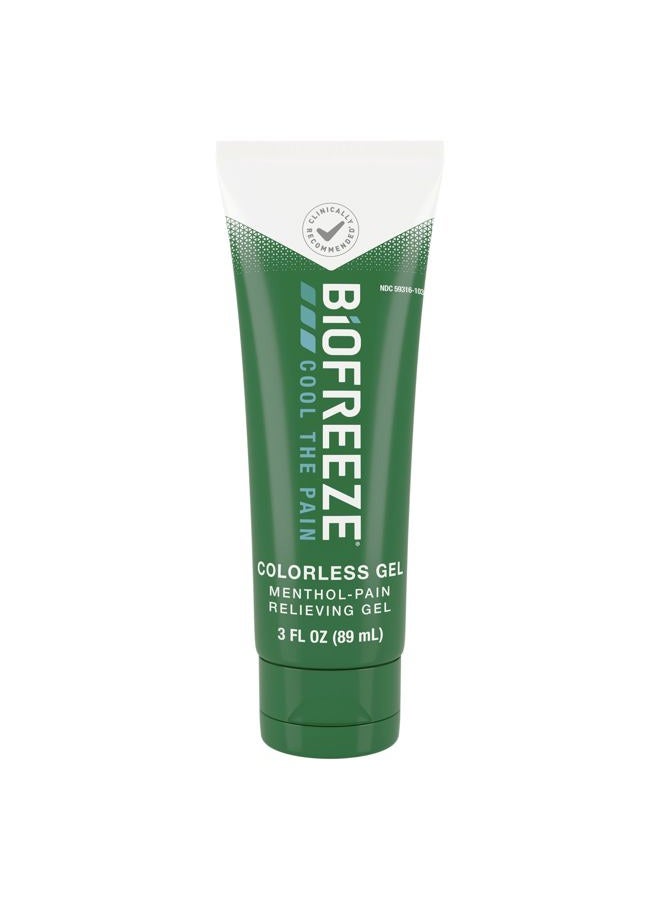 Biofreeze جل تخفيف الألم بالمنثول جل عديم اللون 3 أونصة سائلة لراحة الألم المرتبطة بالعضلات المتعبة، التهاب المفاصل، آلام الظهر البسيطة، وآلام المفاصل (قد يختلف التعبئة)  - Image 1
