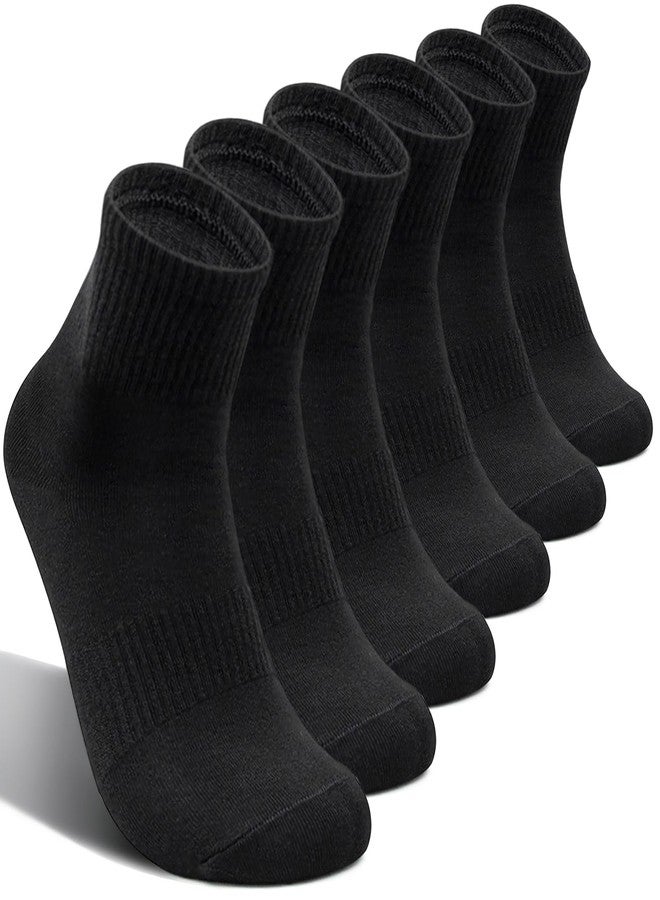 UoUoUosocks 6 Pairs Athletic Socks for Men/Women (9-11, black) - Image 1