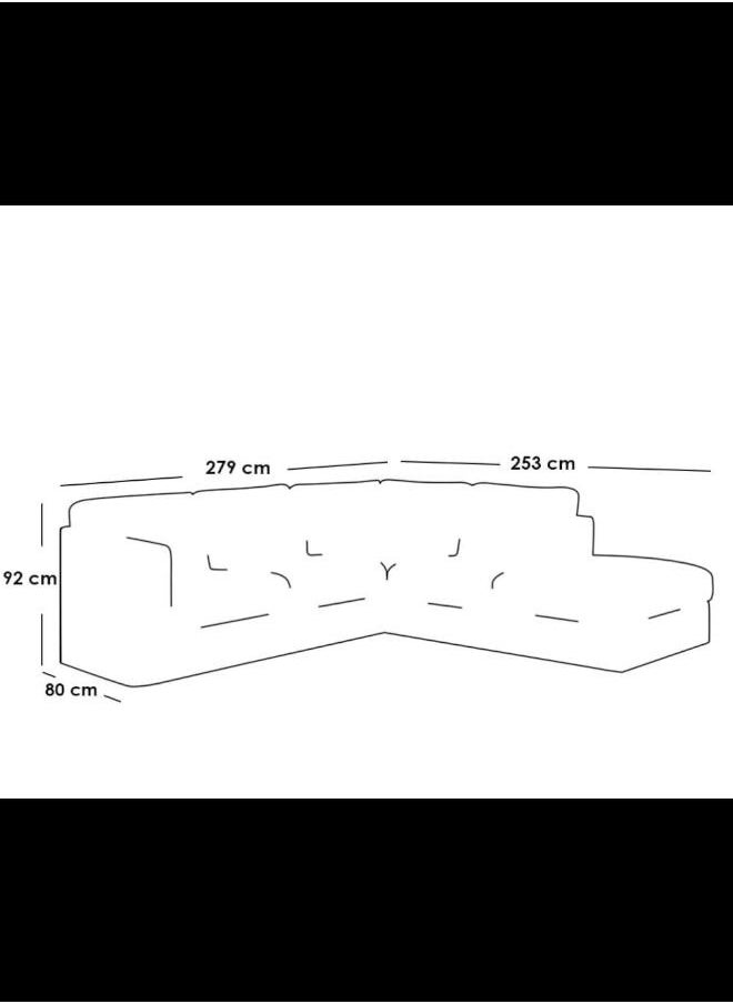 ماركة غير محددة كنبة زاوية  - خشب سويدي، قماش كتان - رمادي  - Image 2