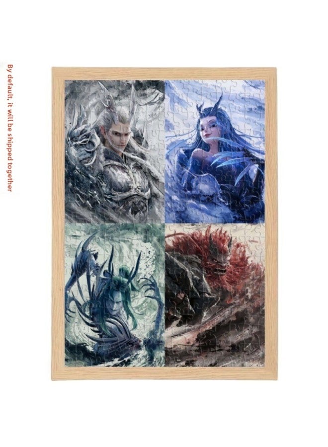 إسكدنيا أحجية الصور المقطوعة أي طفل سحري صنع البحر 2 أي طفل سحري جاء إلى العالم فسيفساء Ao C هدية عيد ميلاد للأطفال - اللون: مجموعة تنين البحار الأربعة - 35 قطعة + إطار صورة خشبي 16.8 × 11.8 سم - Image 1