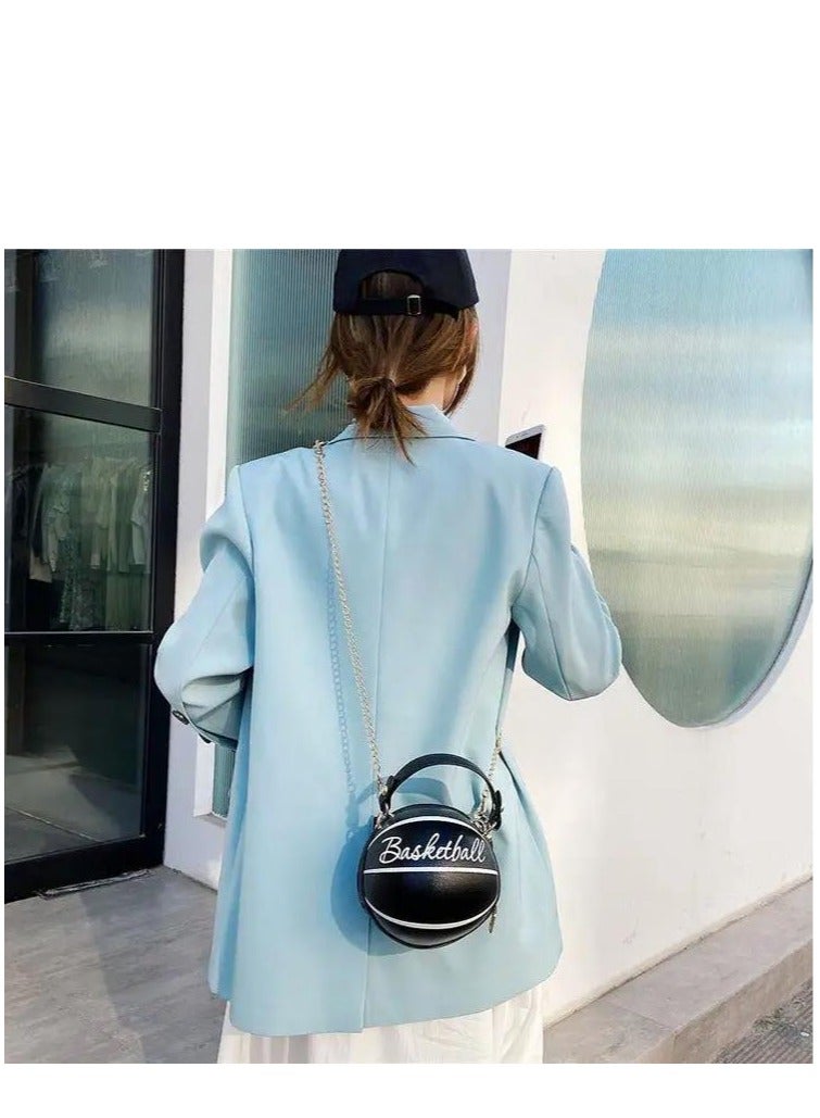 Generic Shoulder Bag Basketball Football Shaped Fashion Portable Handbag Novelty Purse Circle for Girls and Women - Image 3