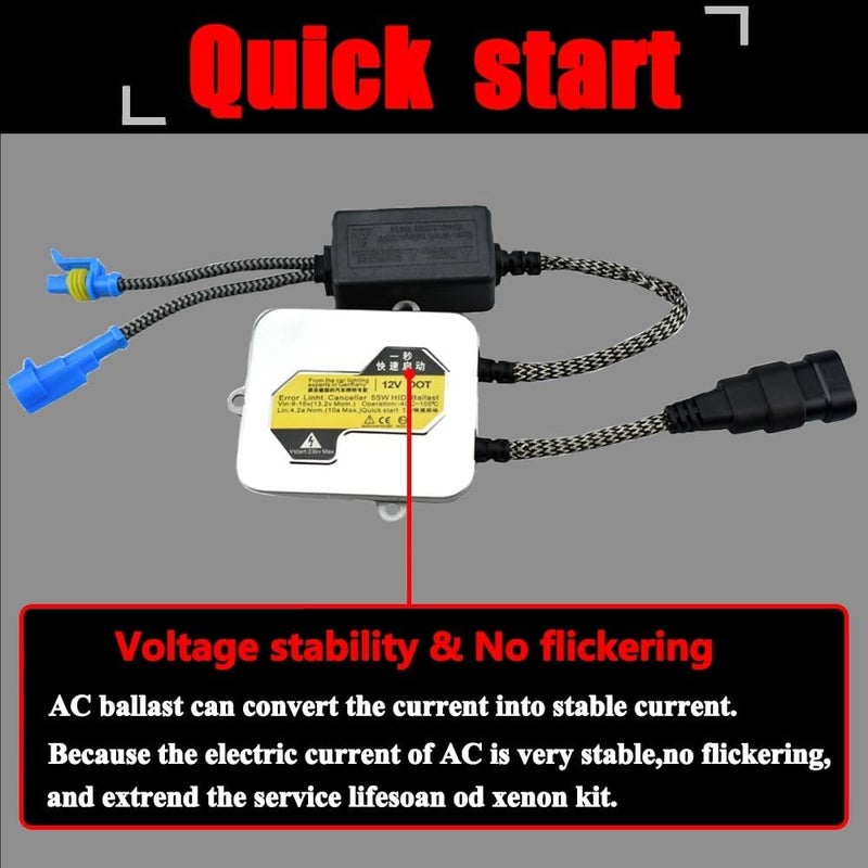 Yurefax AC 55W Xenon HID Ballast Headlight Kit - Image 5
