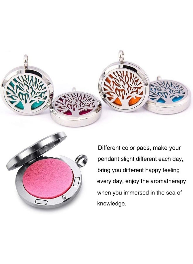 GFONDINGD Aromatherapy Essential Oil Diffuser Necklace Tree Of Life Pattern Stainless Steel Locket Pendant (30Mm Flower)  - Image 3