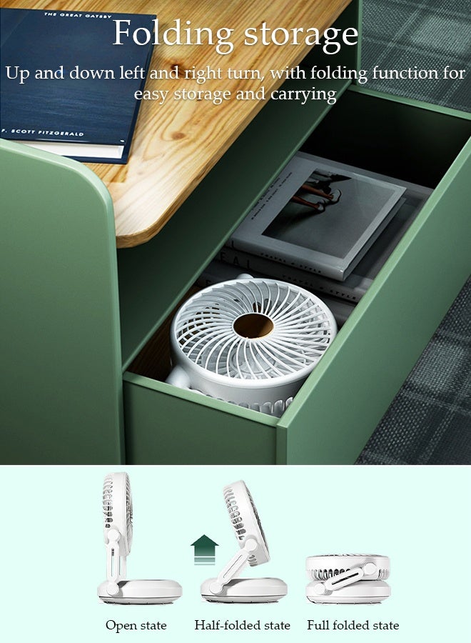 DUNISO مروحة طاولة هوائية صغيرة 3 سرعات مروحة طاولة قابلة للطي 90° تعديل مروحة مكتب محمولة مع خطاف مروحة مثبتة على الحائط للغرفة بأكملها المنزل غرفة النوم المكتب - Image 4